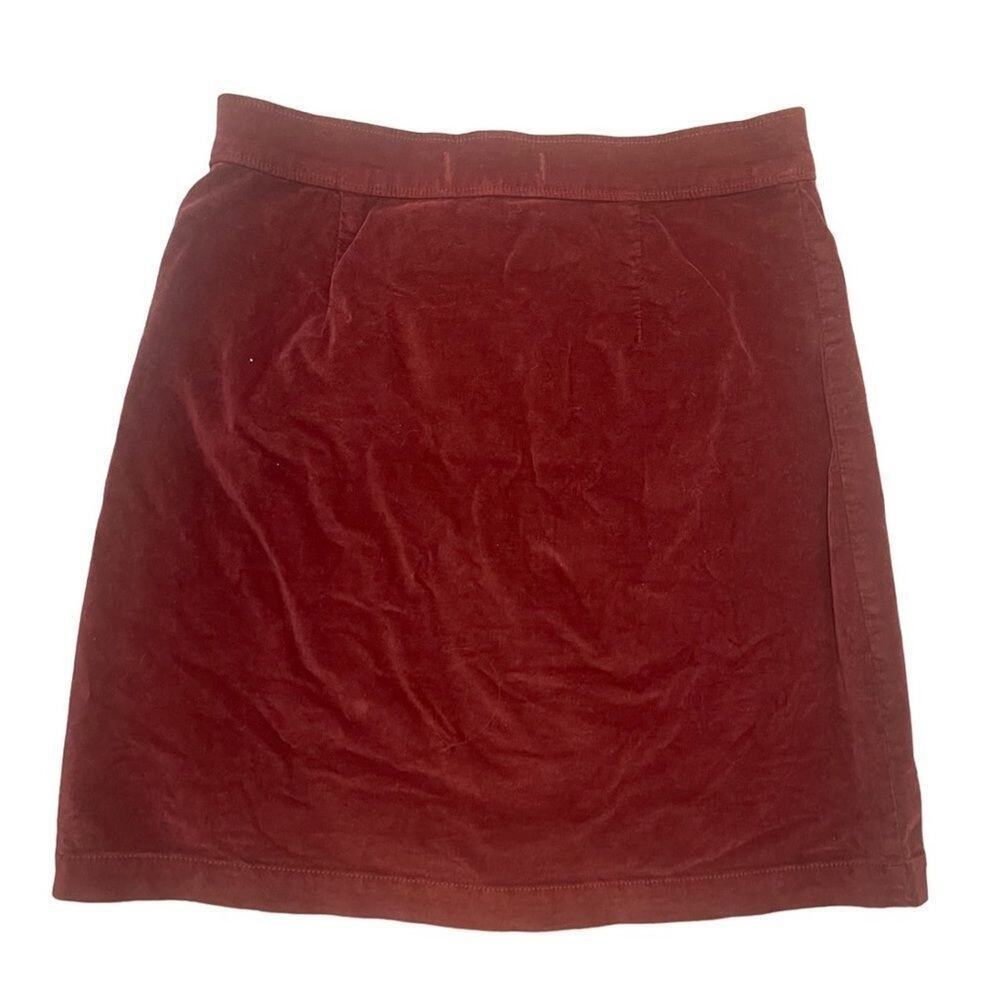 Madewell Merlot Studio Zip Skirt in Velvet Mini Skirt Size 0 - Picture 7 of 8